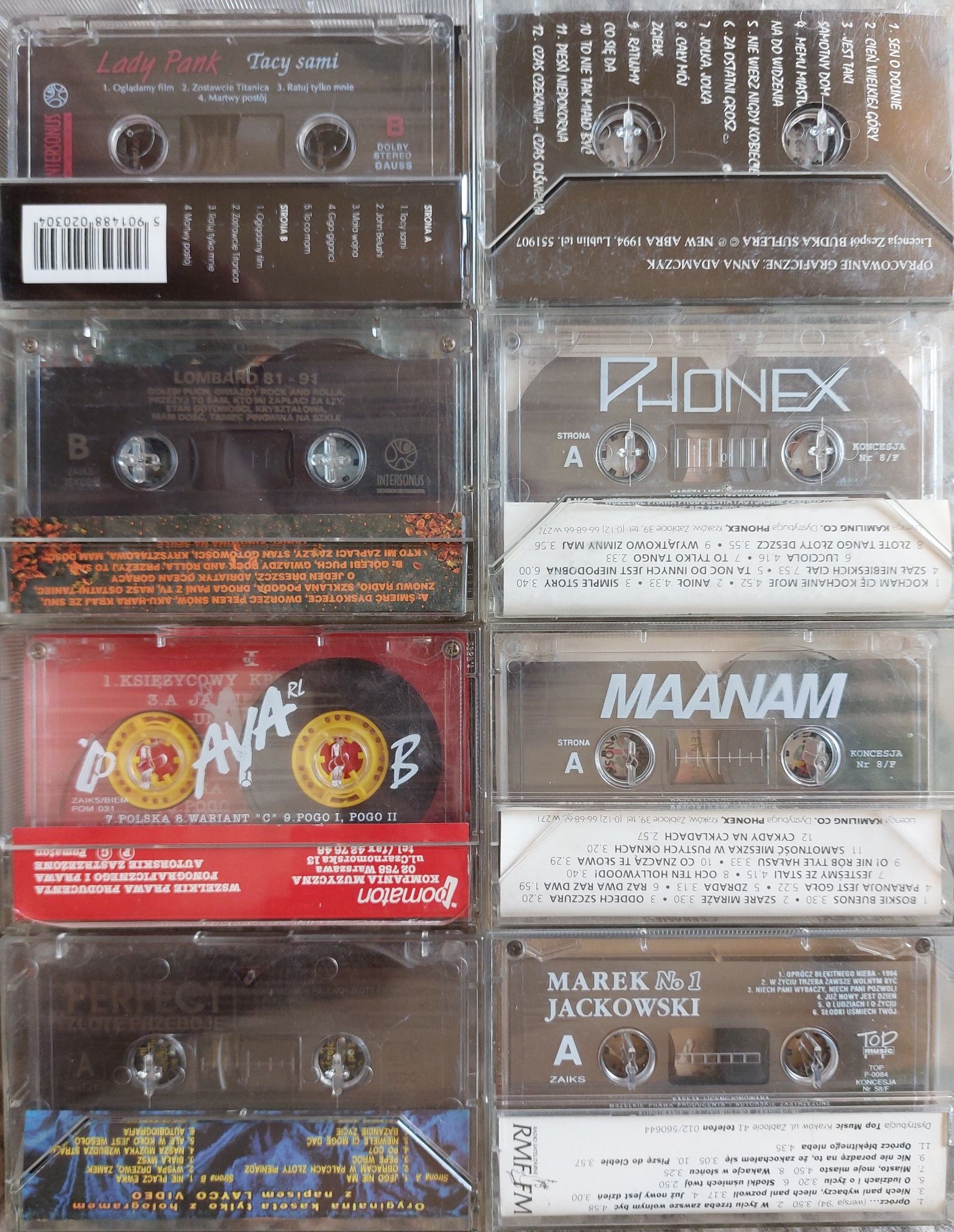 Kasety magnetofonowe -Lady Pank-Lombard-Perfect-Maanam-Aya Rl