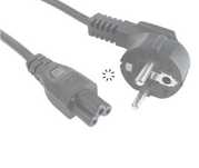 Kabel zasilający kątowy 3 pinowy żeński 1.6m