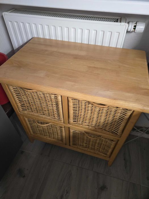 Szafka komoda rattanowa kolor naturalny 4 szuflady bardzo wytrzymała