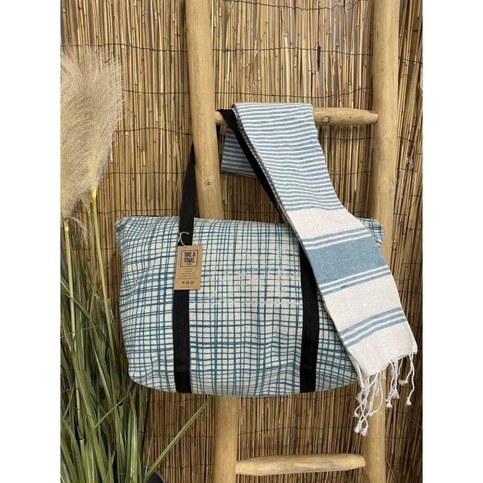 Torba plażowa 54L z kocem piknikowym 75x100cm eko materiał na plażę