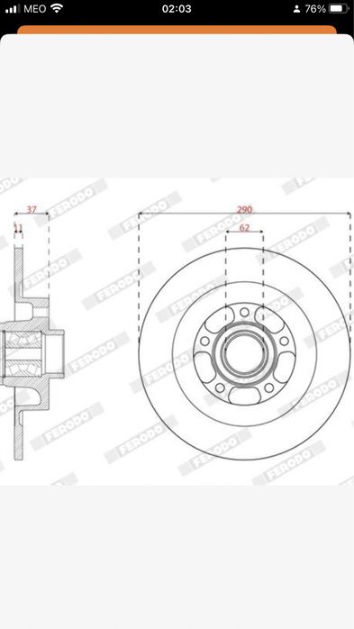 Travoes de disco novos para renault Espace 2016