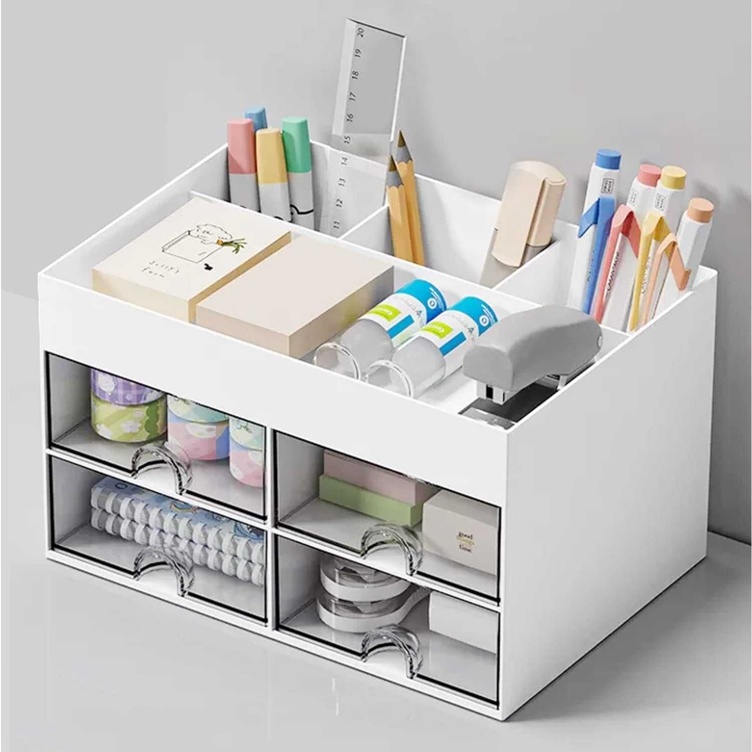 Nowy organizer na biurko z 4 szufladami, wielofunkcyjny (DoocliB)