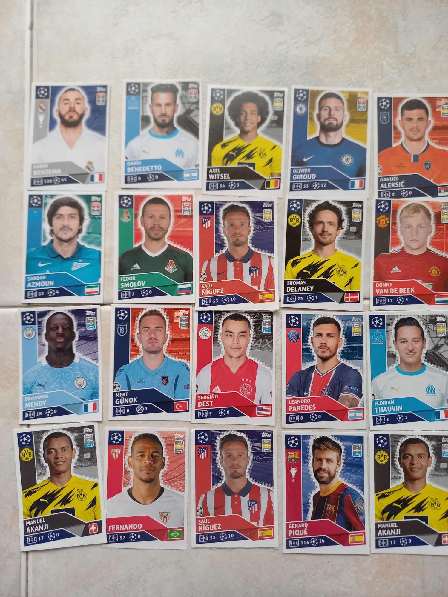 Cromos topps liga dos campeões 20/21