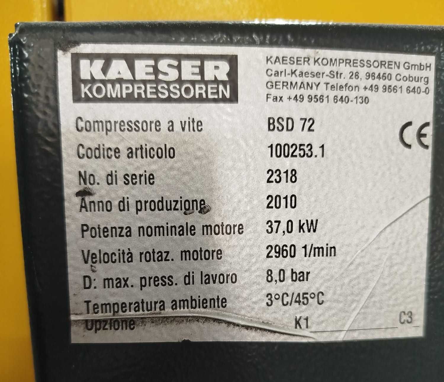 Compressor de parafuso Kaeser BSD 72