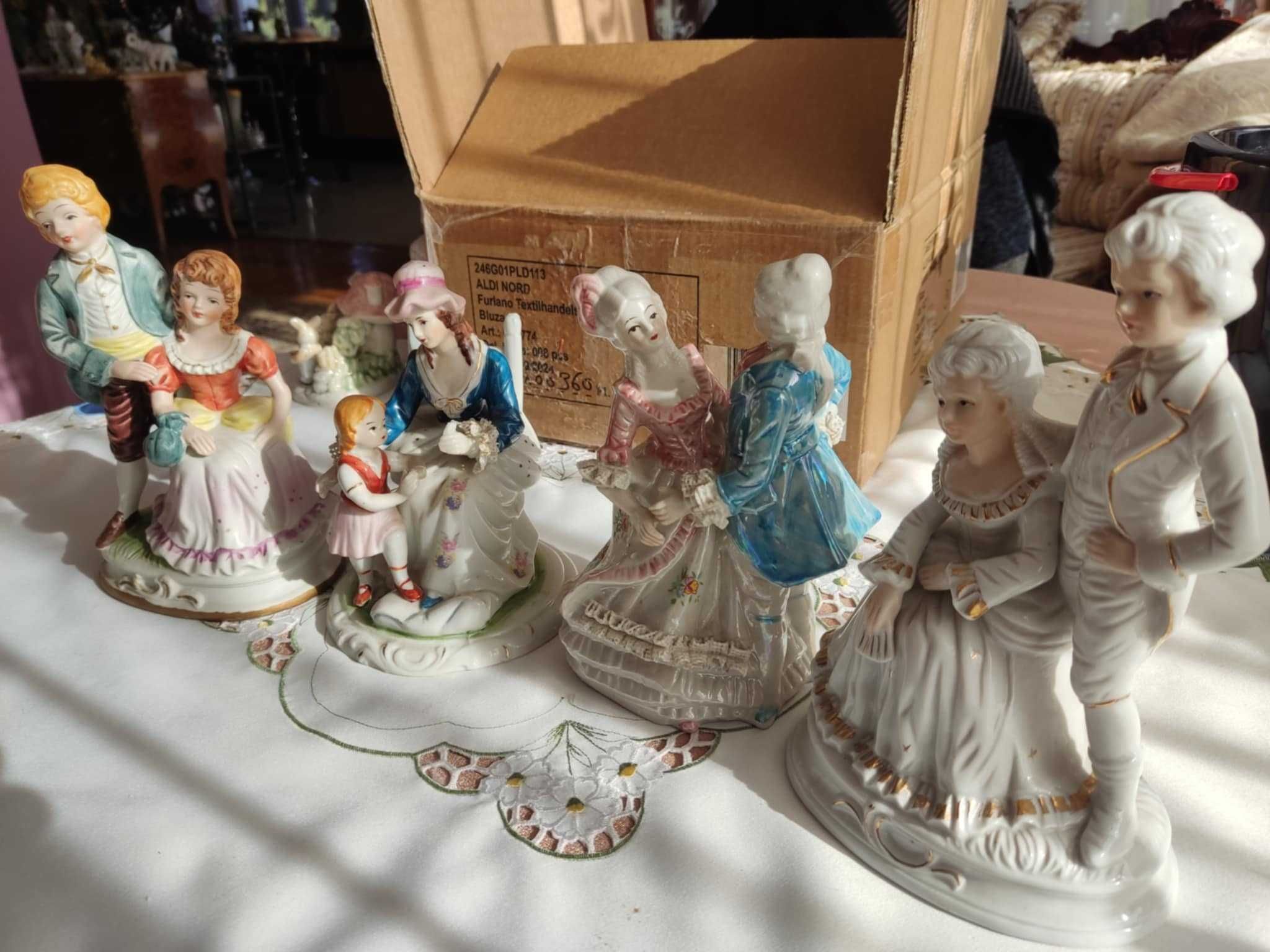 porcelanowe malowane  figurki 4 sztuki pary