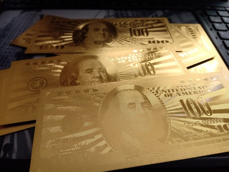 100 Dolarów - złoty banknot kolekcjonerski. Piękny! Cena!