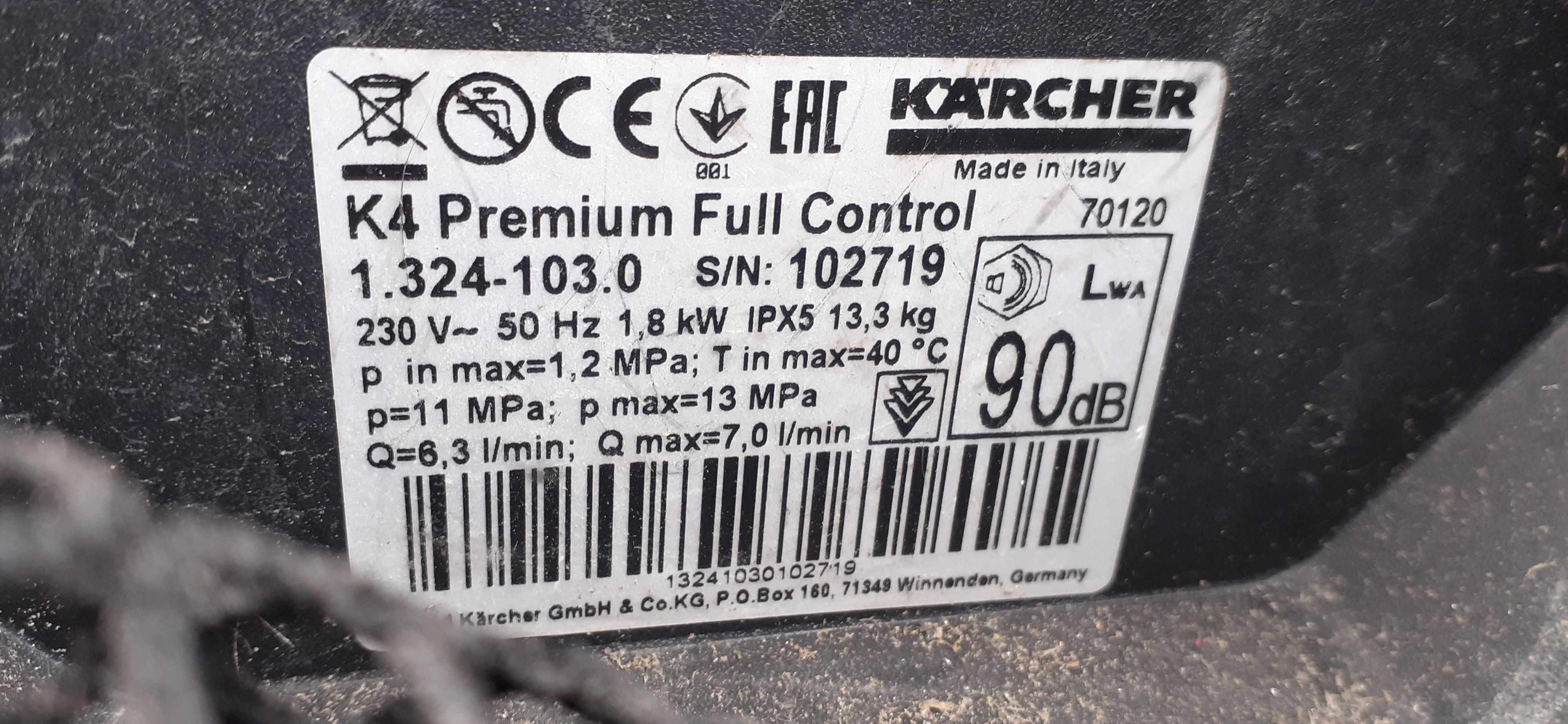 Sprzedam myjke wysokociśnieniowa karcher k4 full control
