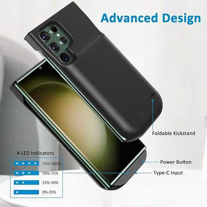 Etui z baterią do Samsung Galaxy S23 Ultra ze składanym stojakiem