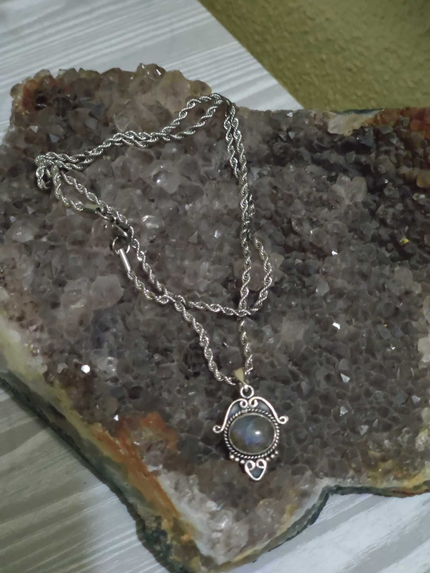 Pendentes com Ametista, Labradorite e Pérola
