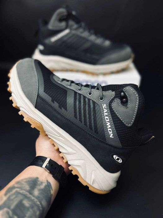 мужские зимние ботинки  salomon+7 -21 супер теплые кроссовки саламон