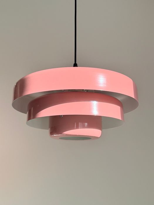 Nowa duża lampa wisząca metalowa różowa loft retro vintage