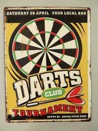 PLAKAT metalowy szyld DARTS CLUB 3D