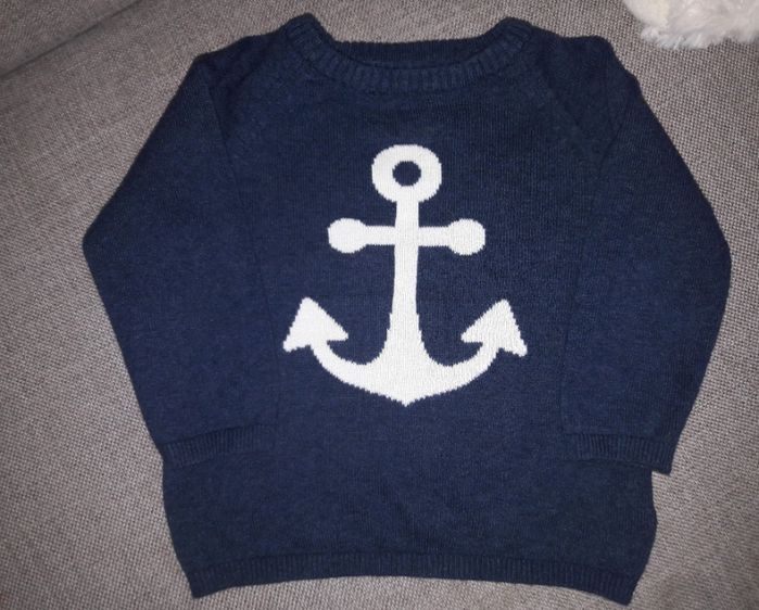 Sweter H&M z kotwicą, roz. 68