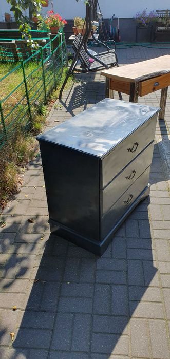 Komoda szara orginalna malowana z szufladami