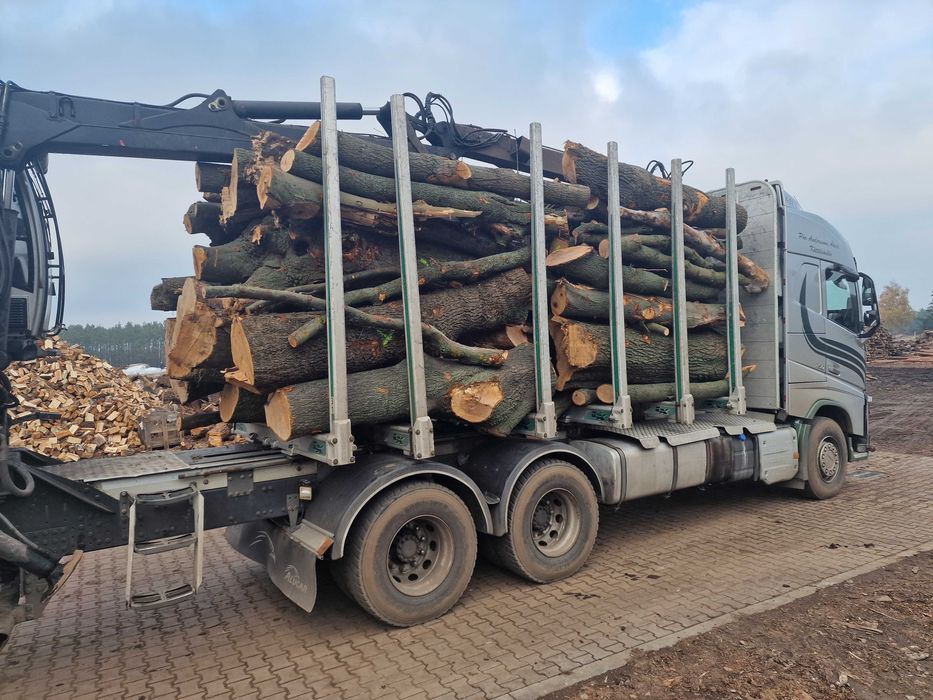 DrewKom Drewno kominkowe Jesion kłoda dl. 2,5m S4 S2a transport HDS