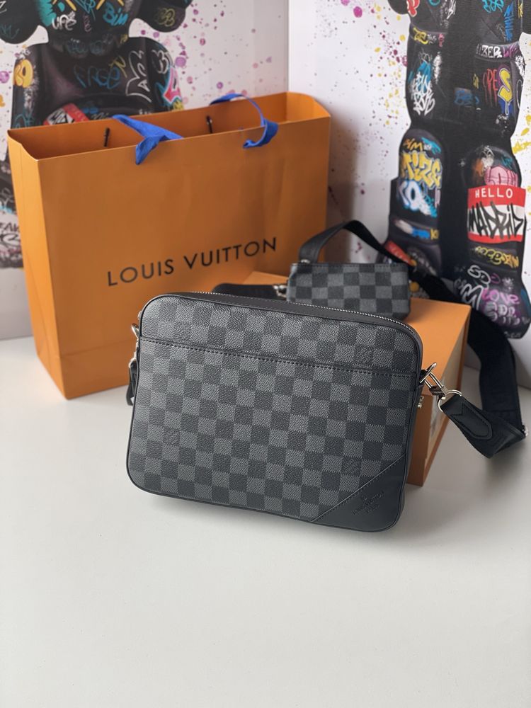 Чоловіча сумка барсетка луі вітон louis vuitton 2 in 1