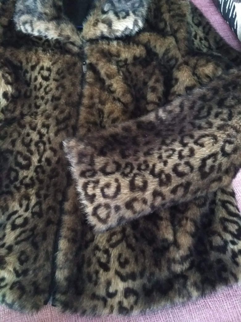 куртка з екохутра, екохутро леопард
