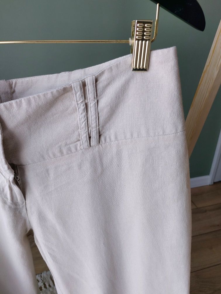 Lniane damskie spodnie z szeroka nogawka Len +Viskoza XL / L linen