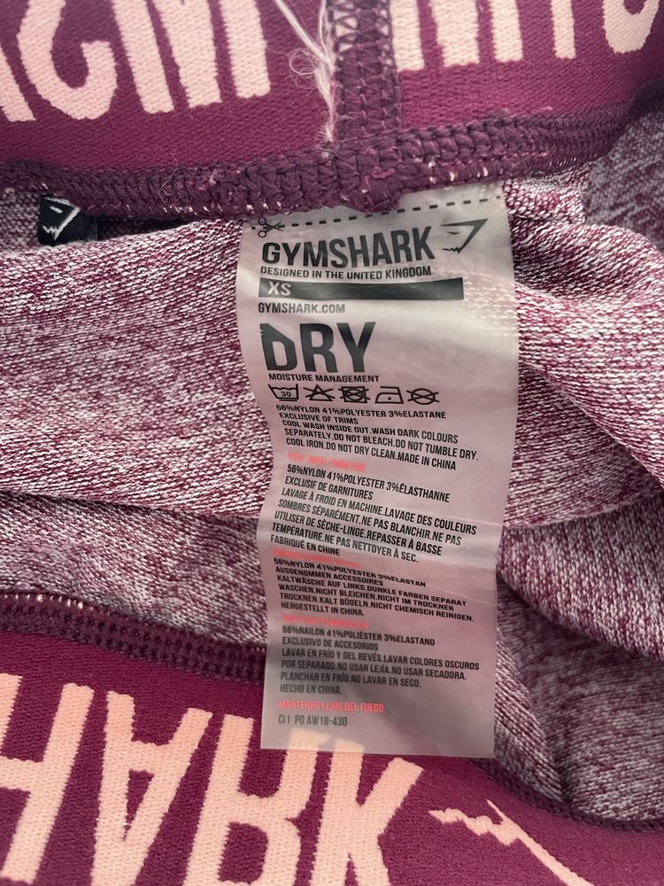 Legginsy GymShark XS różowe melanż hit viral damskie 3/4 połowa łydki
