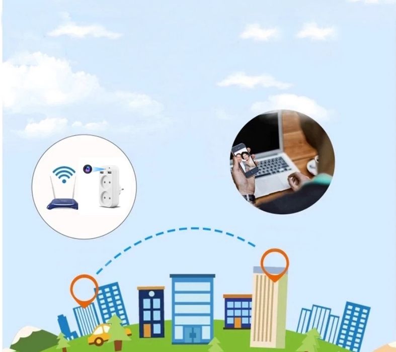 Ukryta Kamera Szpiegowska Rozgałęźnik Adapter Ładowarka 32GB Wifi