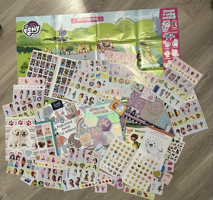 Zestaw naklejki kolorowanki itp My little Pony Lego friends Lol surpri