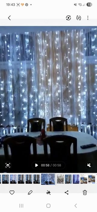 Duża kurtyna świetlna 6m x 3m z pilotem.