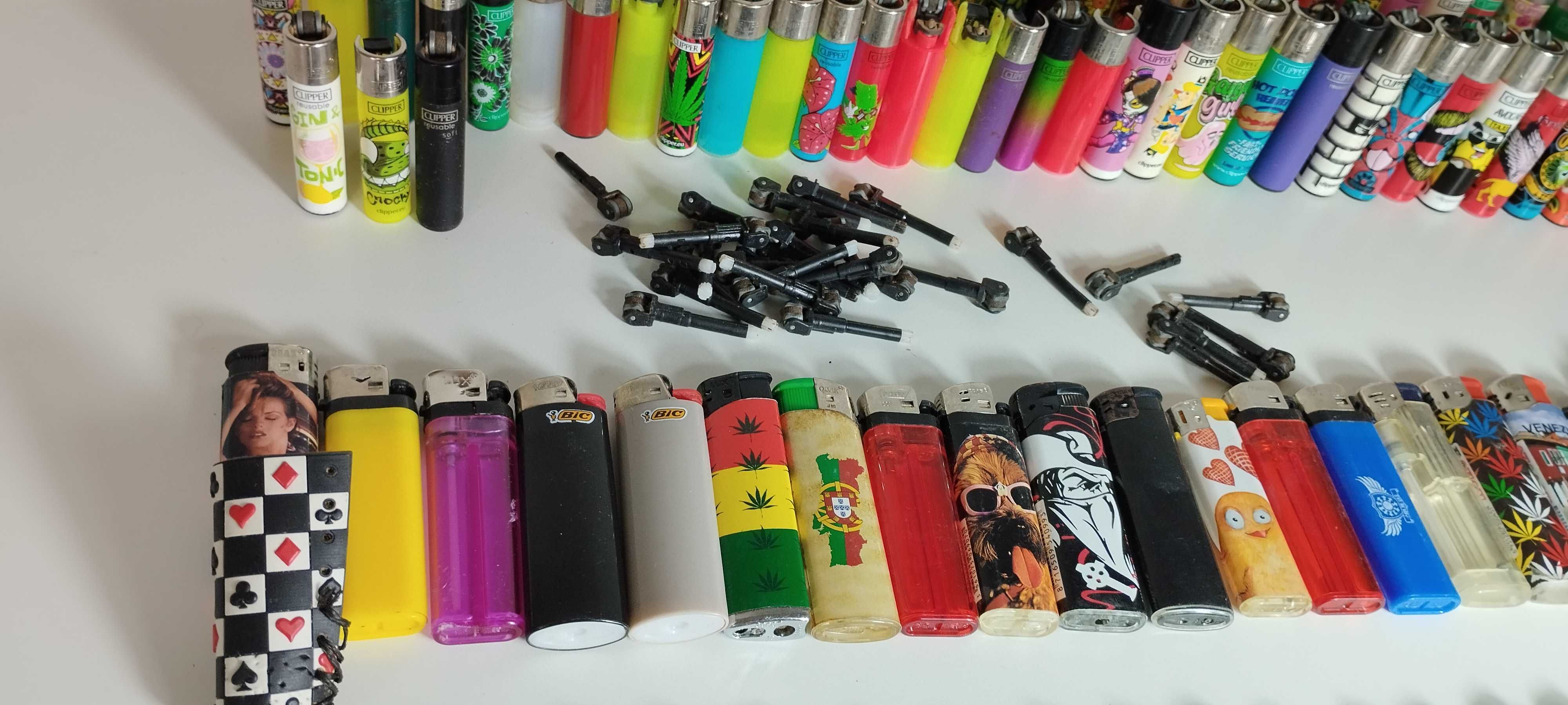 Lote mais de 100 isqueiros - bic e clippers