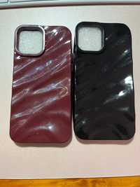 Capa para IPhone 12 preta + bordeaux