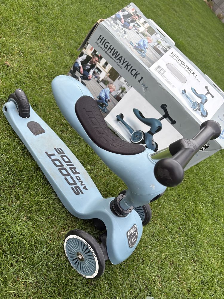 Hulajnoga scoot and ride rowerek biegowy z kaskiem