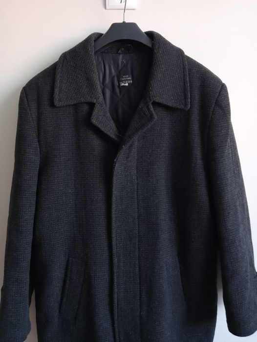 wełniany popielaty płaszcz L 176