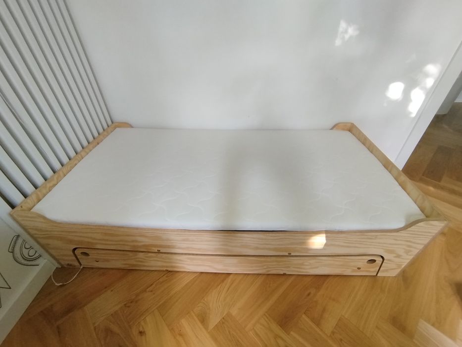 Łóżko dziecięce drewniane Smartwood Tila 10 z szufladą 80x160 cm