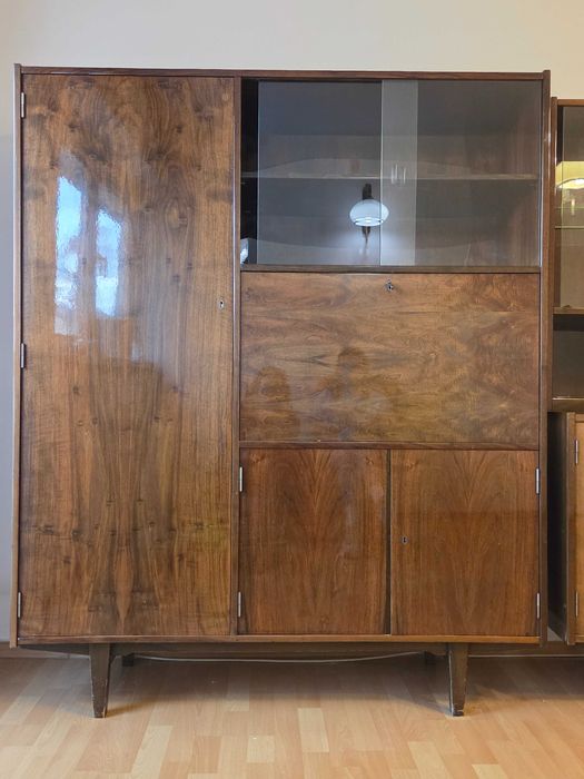 Meble PRL (połysk ciemne) do salonu (zestaw 3 modułów )