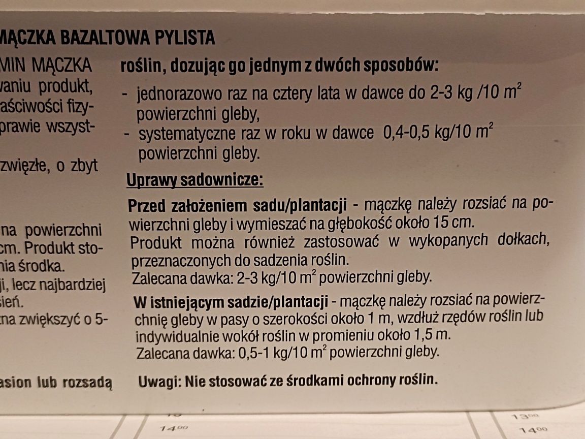 Mączka bazaltowa poprawia właściwości gleby 3 kg SUMIN