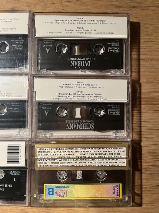 Kasety magnetofonowe muzyka klasyczna Brahms, Paganini, Dvorak, Góreck
