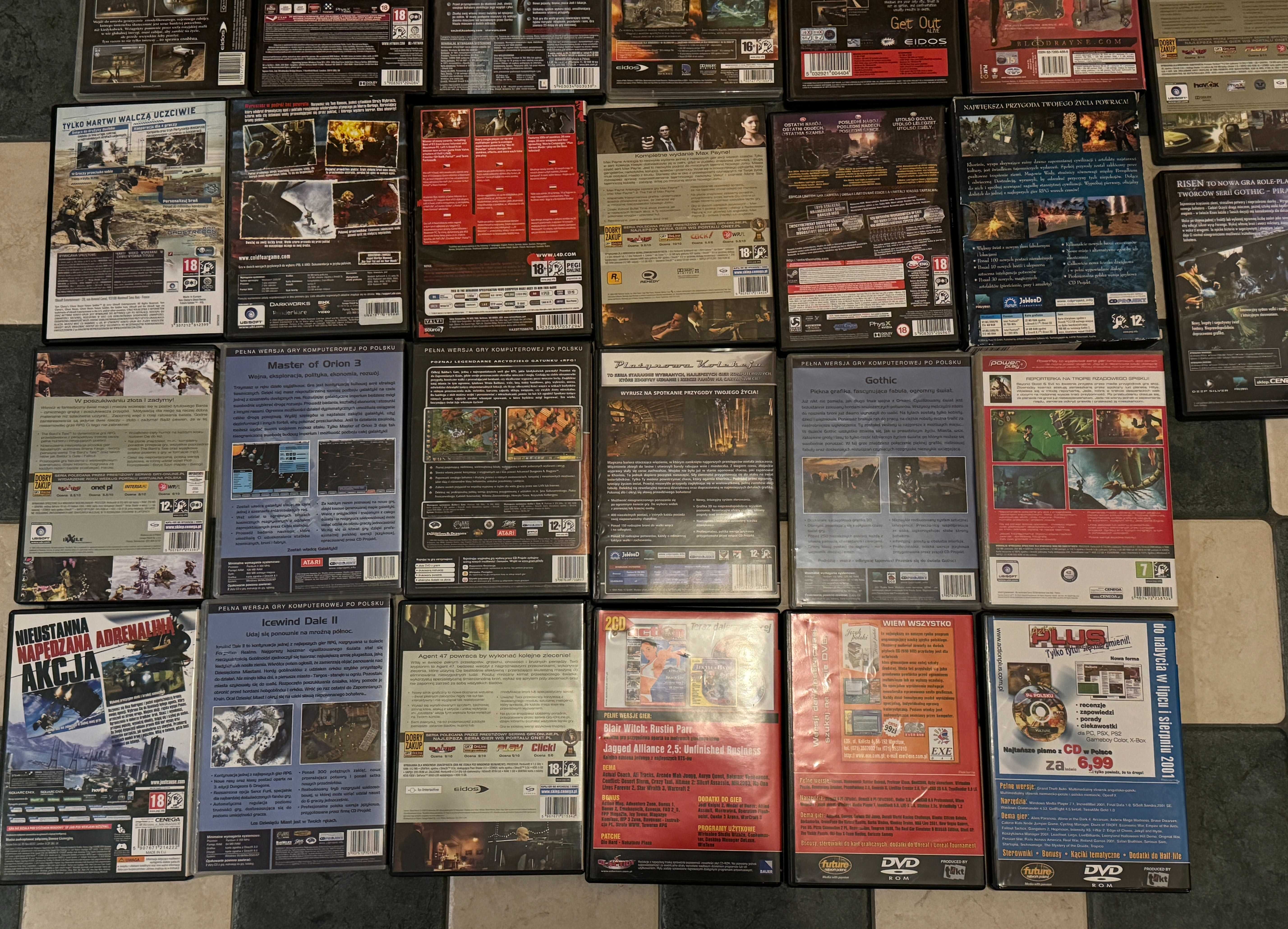 PC Komputer Zestaw 32 Gier Bloodrayne, Gothic, Star Wars,Baldur's Gate