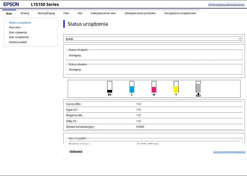 Drukarka Epson L15150 na gwarancji, A3/A3+, 481 stron, stan idealny.