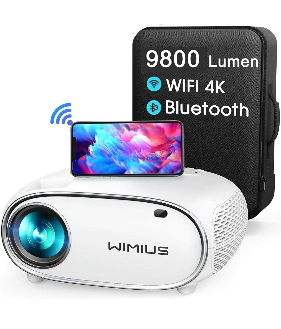 Projetor 9800 lumens / WiFi e office incorporado / Nativa 1080P(Novos