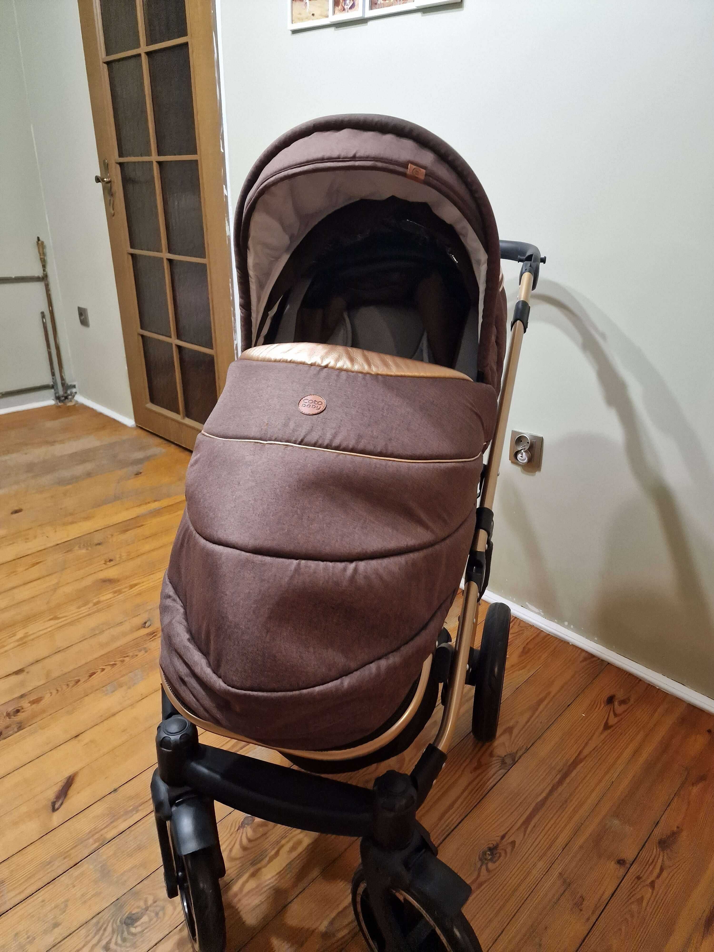 Wózek Coto Baby Quara 2w1 + nosidełko Maxi Cosi Tinca