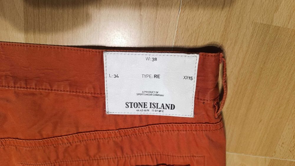 Męskie spodnie jeansowe STONE ISLAND r.XL pomarańczowe st.bardzo dobry