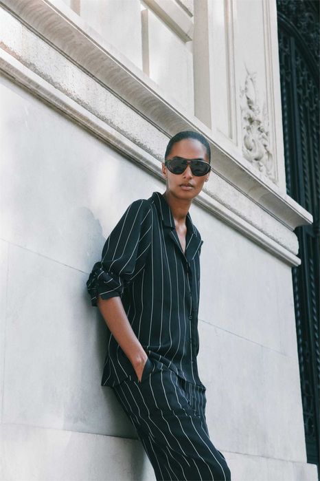 koszula bluzka M nowa kolekcja czarna prążek tenisowy PROMOCJA