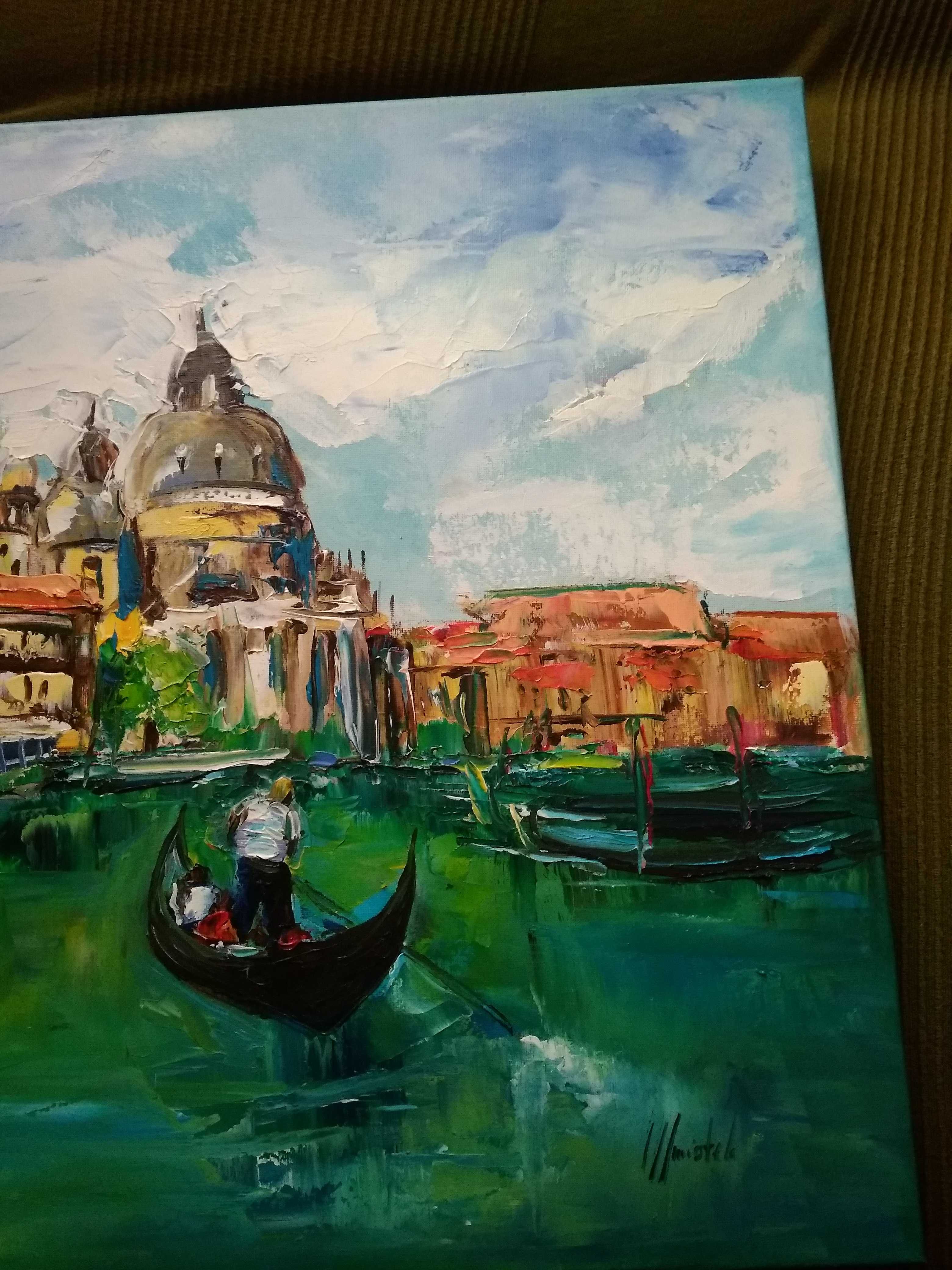 Piękna Wenecja -olejny obraz 60x50 cm L.Omiotek