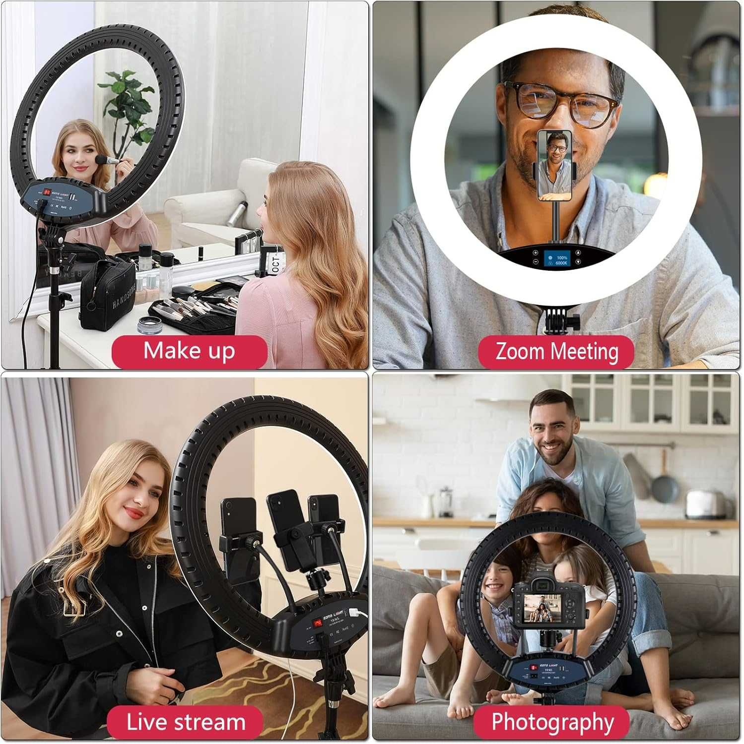 19" lampa pierścieniowa LED Ring Light do makijażu studyjnego + pilot