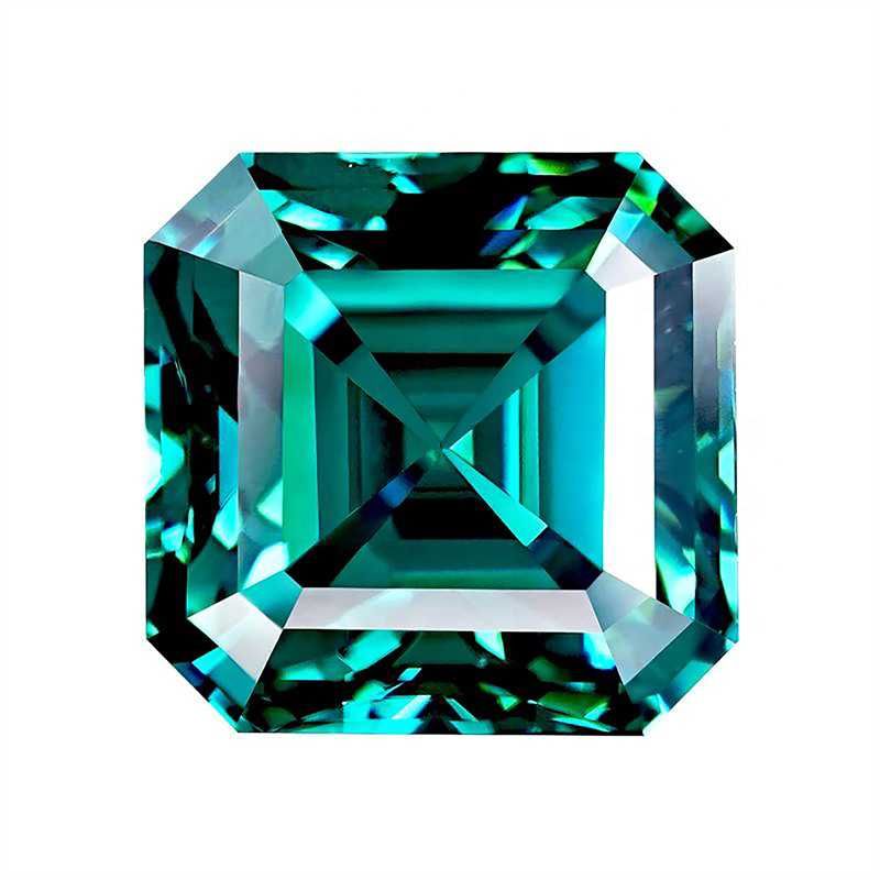 Diament Moissanit Szmaragd Asscher 8,5x8,5mm- 3CT VVS1-D