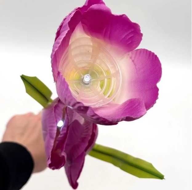 Садовий світильник на сонячній батареї тюльпан фіолетовий