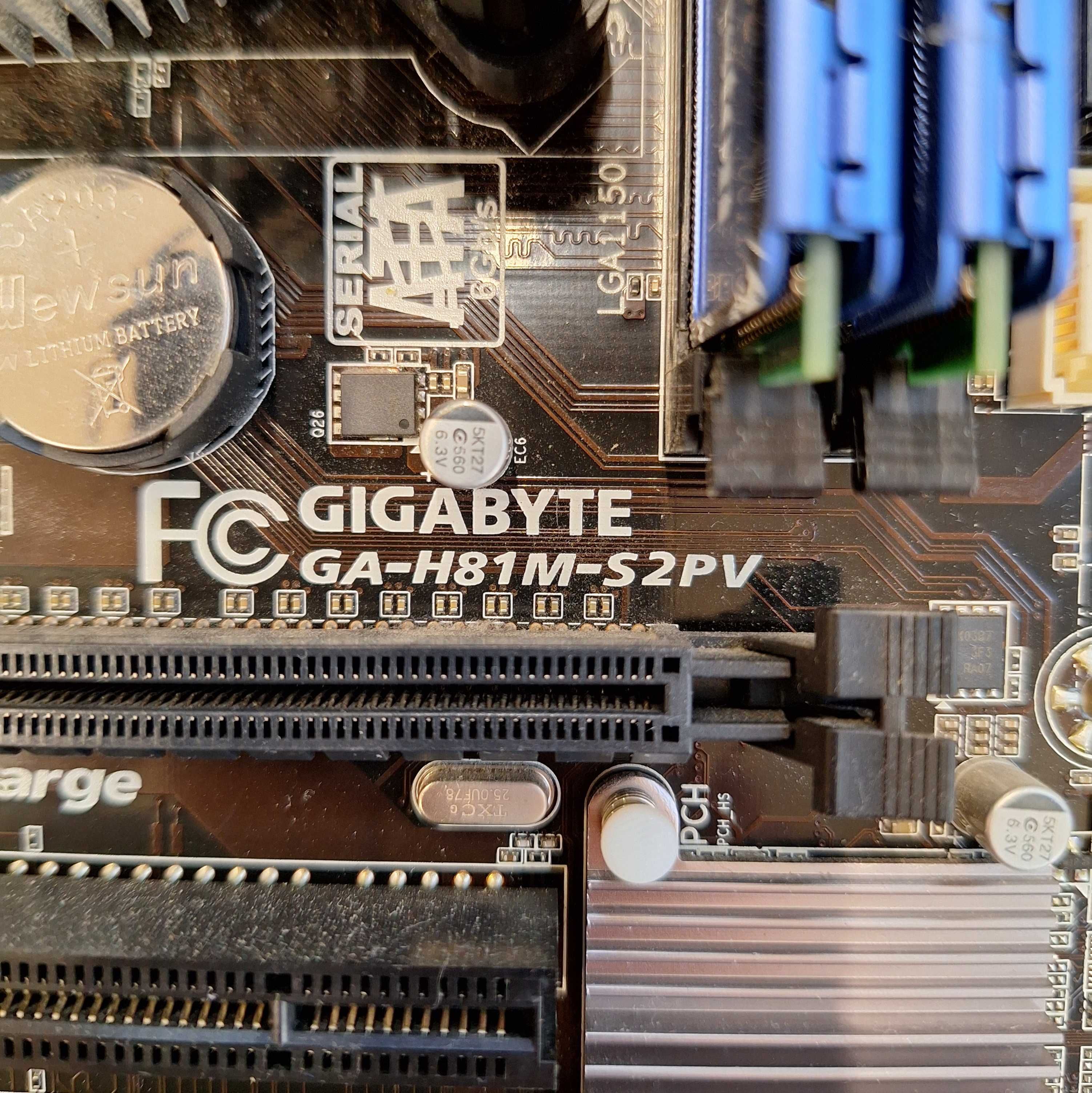 Zestaw Gigabyte GA-H81M-S2V procesor, RAM, HDD z Win11 pro, zasilacz