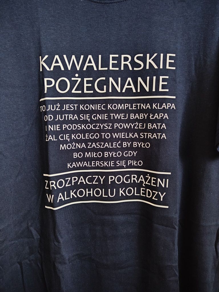 Zabawna koszulka na wieczór kawalerski r. M, kawalerskie pożegnanie