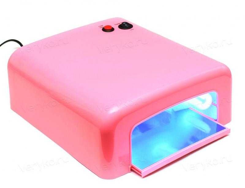 Лампа для маникюра UV Pink Fashion 36Вт +3 ГЕЛь лаки + 3 Наклейки НОВі