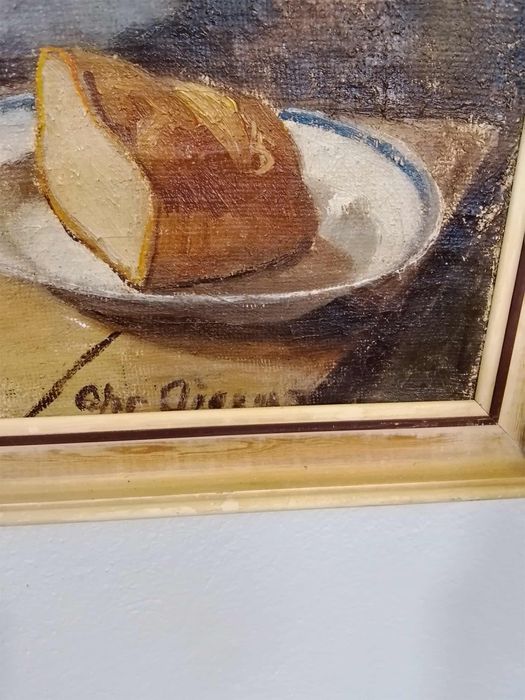 Stary obraz na płótnie sygnowany portret