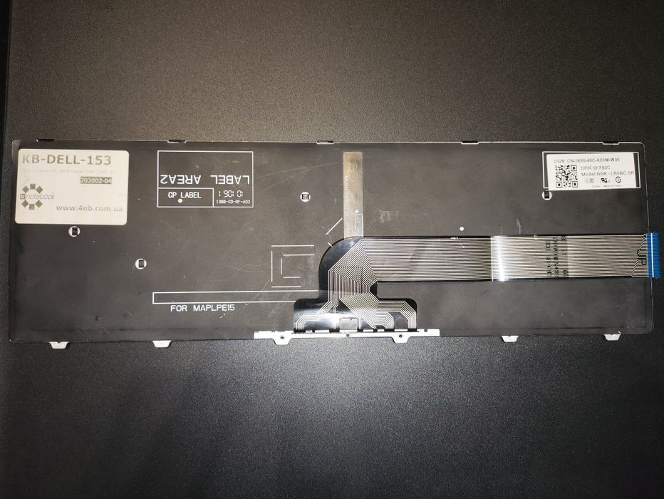 Клавіатура для ноутбука DELL Inspiron 15, англ/рос, червоний шрифт