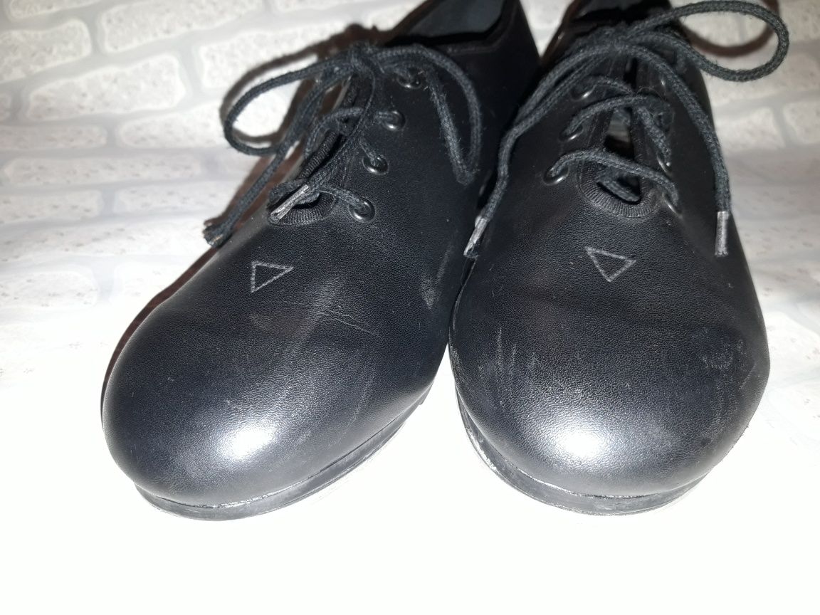Туфли на каблуке женские 38 танцы степ чечётка Bloch кожаные чёрные